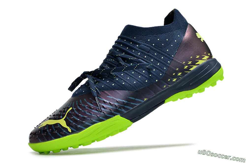 Puma Future Z 1.3 Teazer TF Artificial Turf Soccer Shoes - Blue/Green 5