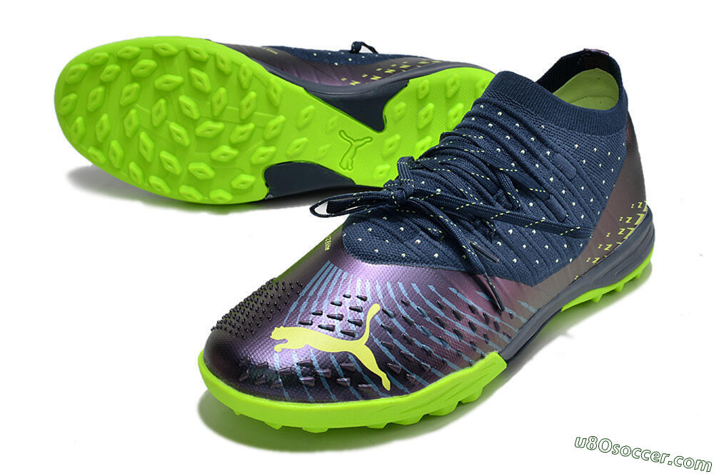 Puma Future Z 1.3 Teazer TF Artificial Turf Soccer Shoes - Blue/Green 3