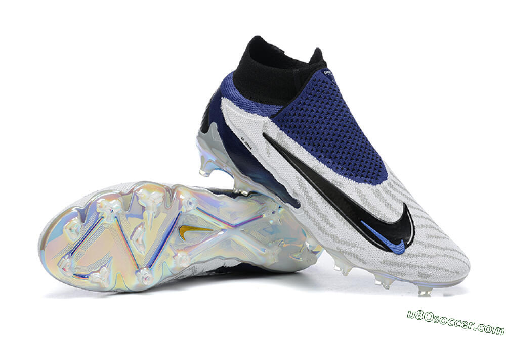 Nike Phantom GX Elite DF FG Firm Ground Soccer Cleats - White/Black/Blue 4