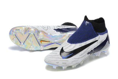 Nike Phantom GX Elite DF FG Firm Ground Soccer Cleats - White/Black/Blue