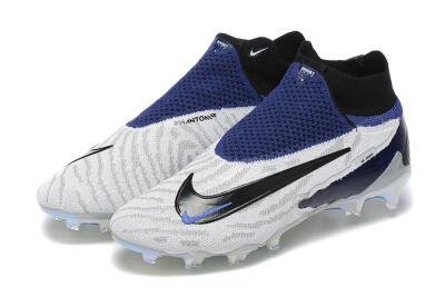 Nike Phantom GX Elite DF FG Firm Ground Soccer Cleats - White/Black/Blue