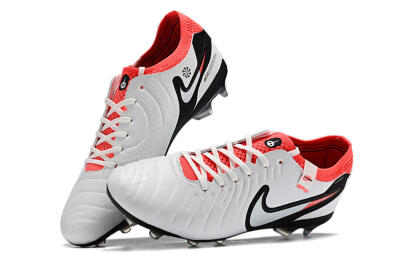 Nike Tiempo Legend 10 Elite FG Firm Ground Soccer Cleats - White/Black/Red