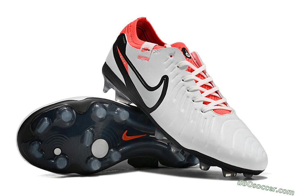 Nike Tiempo Legend 10 Elite FG Firm Ground Soccer Cleats - White/Black/Red 4