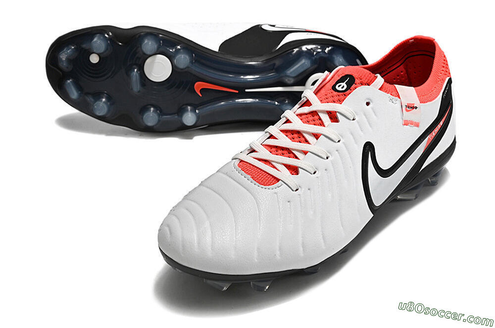 Nike Tiempo Legend 10 Elite FG Firm Ground Soccer Cleats - White/Black/Red 3