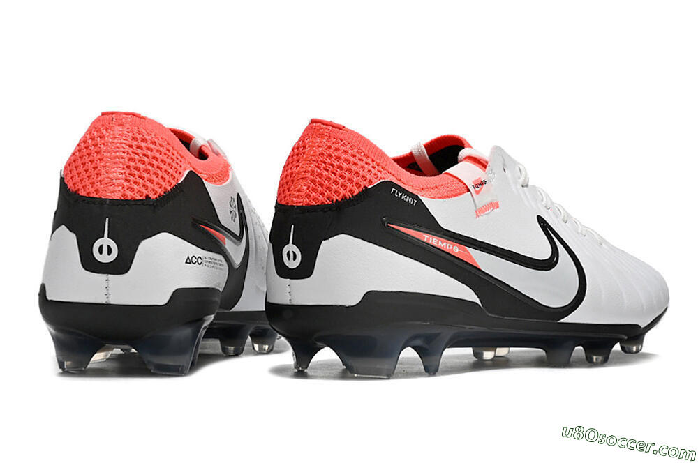 Nike Tiempo Legend 10 Elite FG Firm Ground Soccer Cleats - White/Black/Red 8