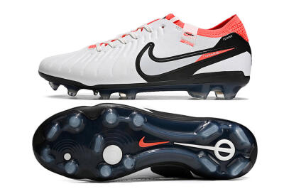 Nike Tiempo Legend 10 Elite FG Firm Ground Soccer Cleats - White/Black/Red