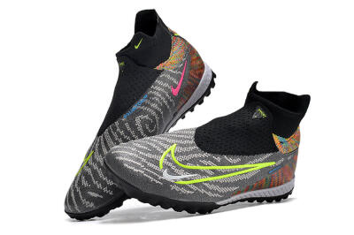 Nike Phantom GX Elite TF Artificial Turf Soccer Shoes - Grey/Green/Black/Rainbow