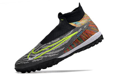 Nike Phantom GX Elite TF Artificial Turf Soccer Shoes - Grey/Green/Black/Rainbow