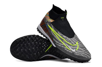 Nike Phantom GX Elite TF Artificial Turf Soccer Shoes - Grey/Green/Black/Rainbow