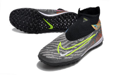 Nike Phantom GX Elite TF Artificial Turf Soccer Shoes - Grey/Green/Black/Rainbow