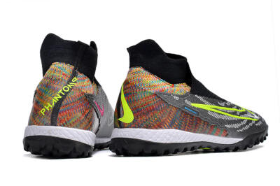 Nike Phantom GX Elite TF Artificial Turf Soccer Shoes - Grey/Green/Black/Rainbow