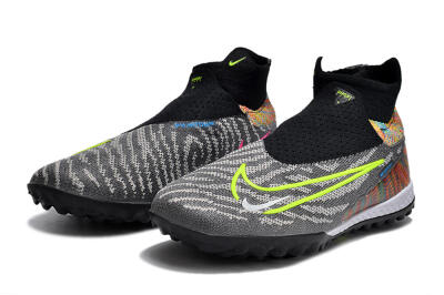 Nike Phantom GX Elite TF Artificial Turf Soccer Shoes - Grey/Green/Black/Rainbow