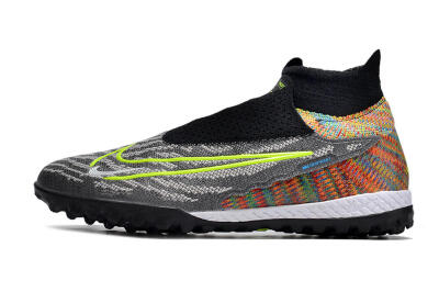 Nike Phantom GX Elite TF Artificial Turf Soccer Shoes - Grey/Green/Black/Rainbow