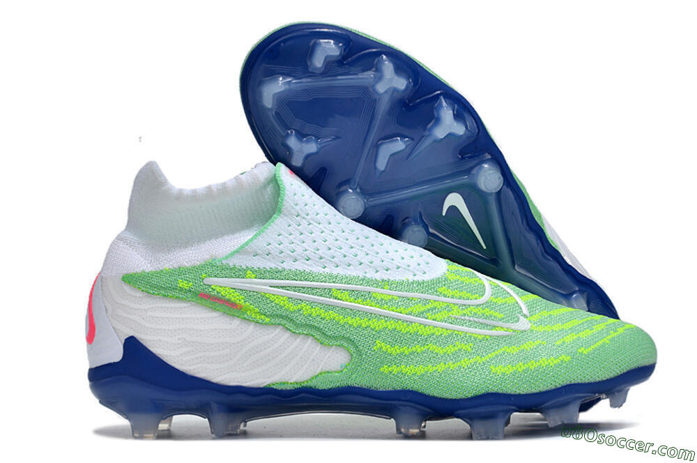 Nike Phantom GX DF Elite FG Firm Ground Soccer Cleats - Green/White/Blue 1