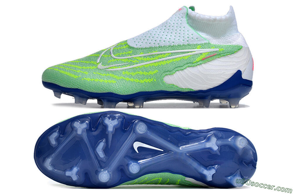 Nike Phantom GX DF Elite FG Firm Ground Soccer Cleats - Green/White/Blue 0
