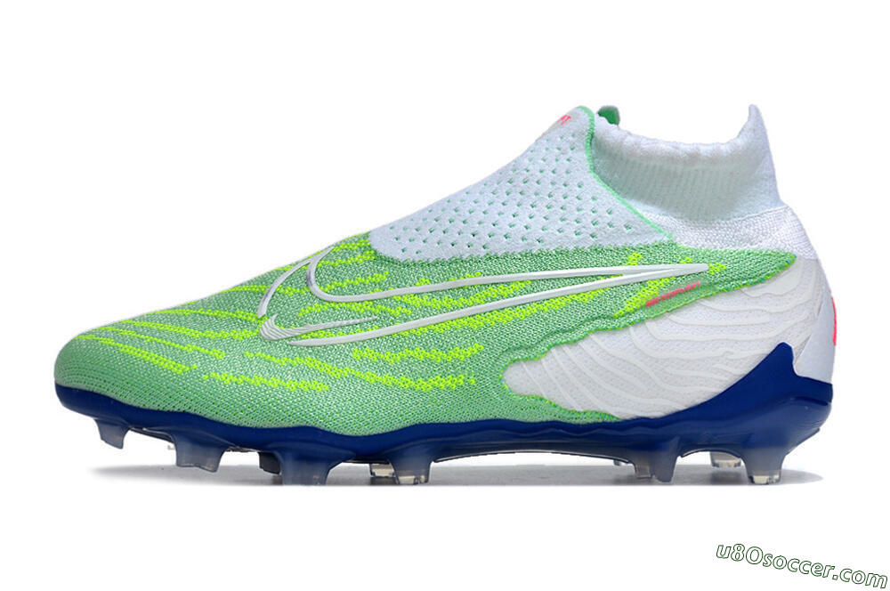 Nike Phantom GX DF Elite FG Firm Ground Soccer Cleats - Green/White/Blue 2