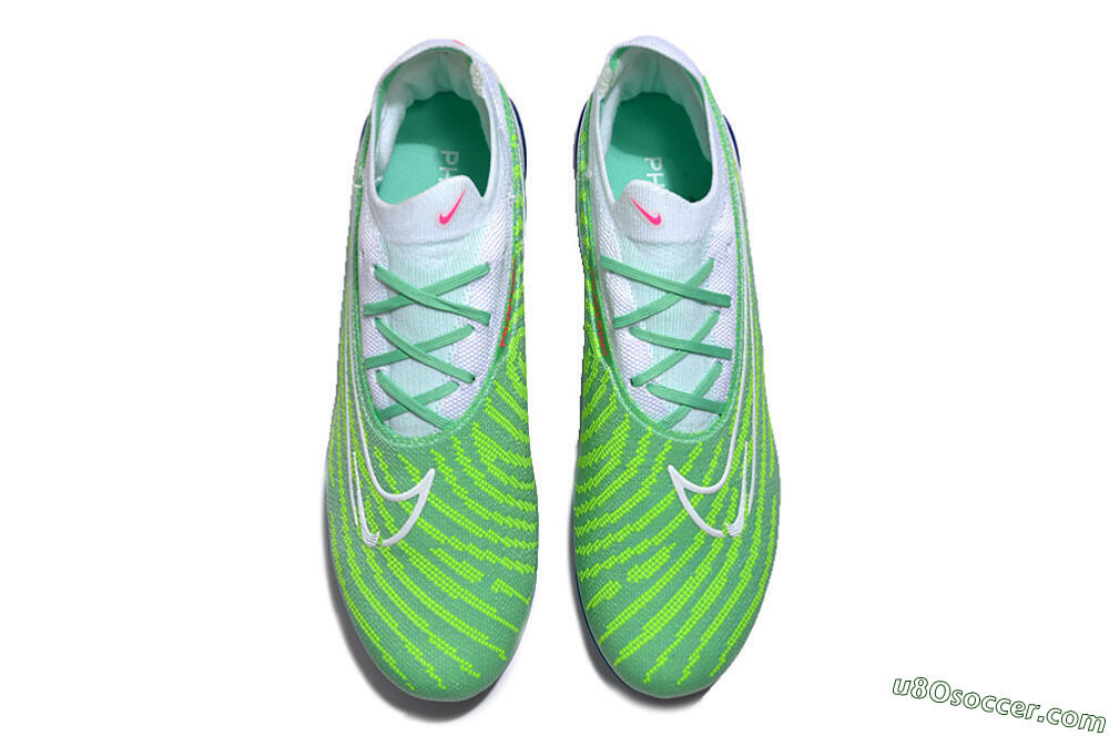 Nike Phantom GX Elite FG Firm Ground Soccer Cleats - Green/White/Blue 4