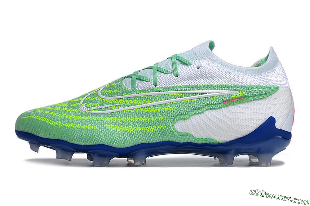 Nike Phantom GX Elite FG Firm Ground Soccer Cleats - Green/White/Blue 2