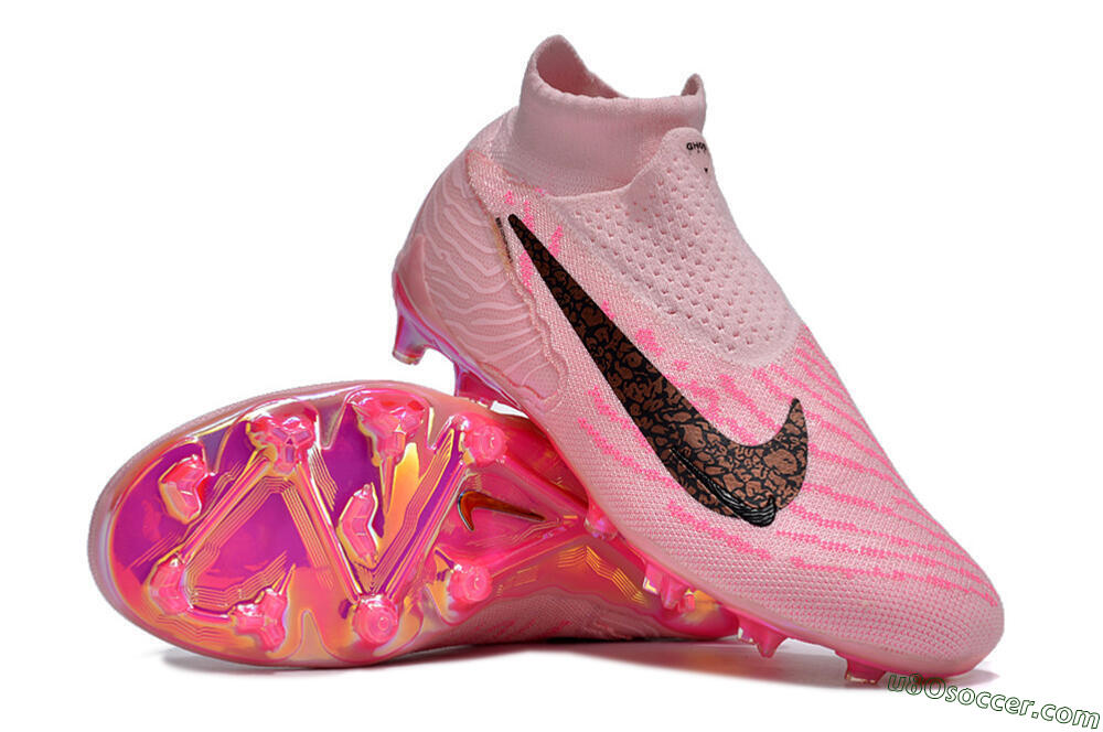 Nike Phantom GX Elite FG Firm Ground Soccer Cleats - Pink/Black/Gold 3