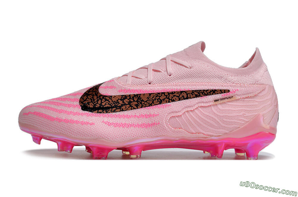 Nike Phantom GX Elite FG Firm Ground Soccer Cleats - Pink/Black/Gold 2