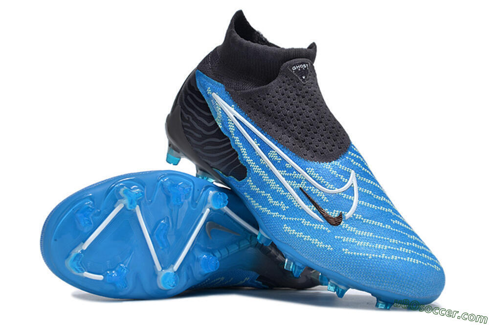 Nike Phantom GX DF Elite FG Firm Ground Soccer Cleats - Blue/White/Black 3
