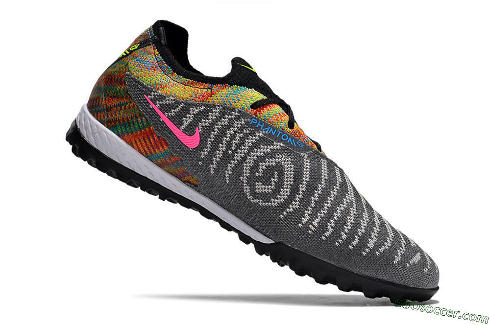 Nike Phantom GX Elite TF Artificial Turf Soccer Shoes - Grey/Green/Rainbow 6