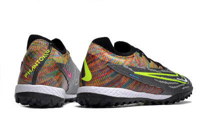 Nike Phantom GX Elite TF Artificial Turf Soccer Shoes - Grey/Green/Rainbow