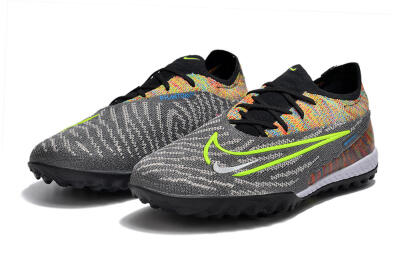 Nike Phantom GX Elite TF Artificial Turf Soccer Shoes - Grey/Green/Rainbow