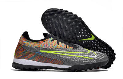 Nike Phantom GX Elite TF Artificial Turf Soccer Shoes - Grey/Green/Rainbow