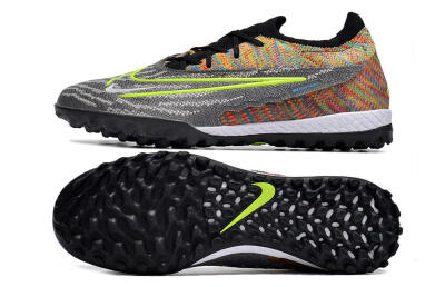 Nike Phantom GX Elite TF Artificial Turf Soccer Shoes - Grey/Green/Rainbow