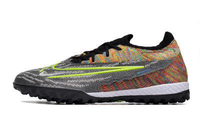 Nike Phantom GX Elite TF Artificial Turf Soccer Shoes - Grey/Green/Rainbow