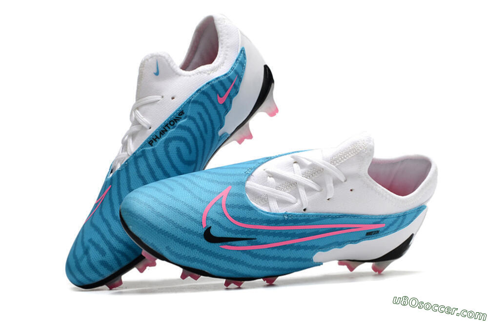 Nike Phantom GX Academy FG Firm Ground Soccer Cleats - Blue/White/Pink 5