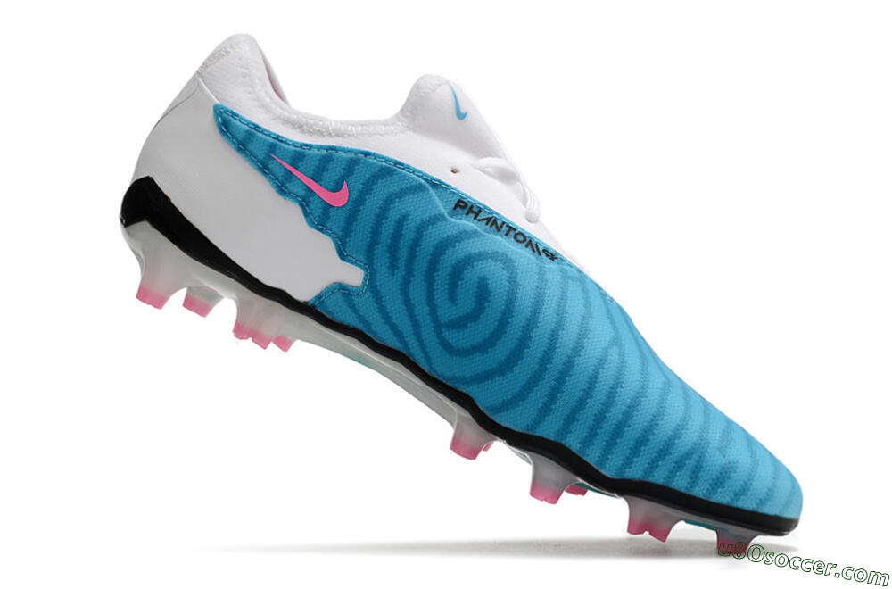 Nike Phantom GX Academy FG Firm Ground Soccer Cleats - Blue/White/Pink 6