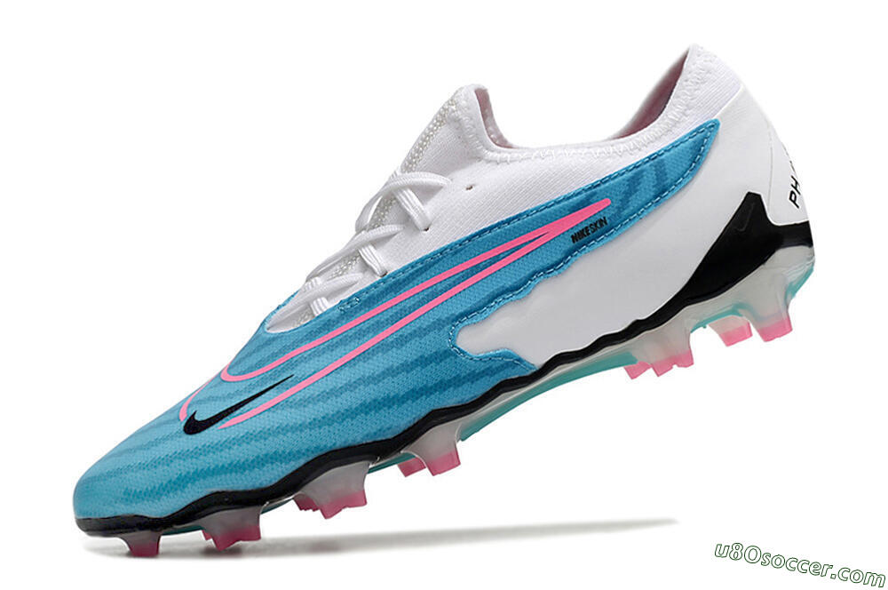 Nike Phantom GX Academy FG Firm Ground Soccer Cleats - Blue/White/Pink 7