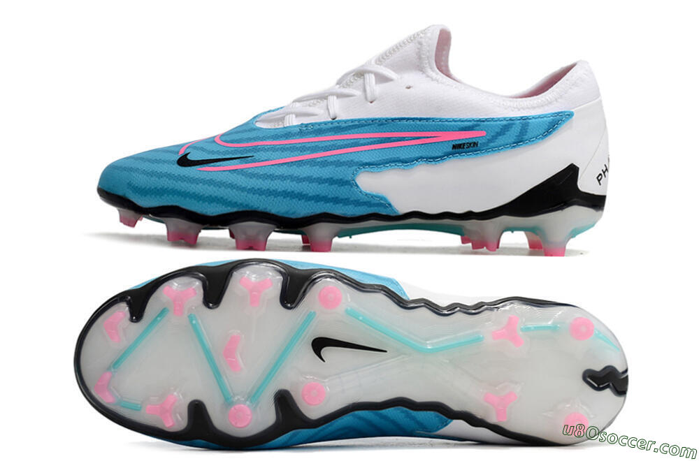 Nike Phantom GX Academy FG Firm Ground Soccer Cleats - Blue/White/Pink 0