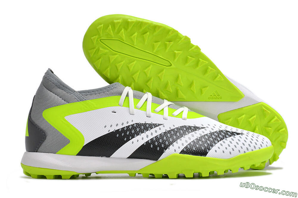 Adidas Predator Accuracy.3 TF Artificial Turf Soccer Shoes - White/Black/Green/Grey 1