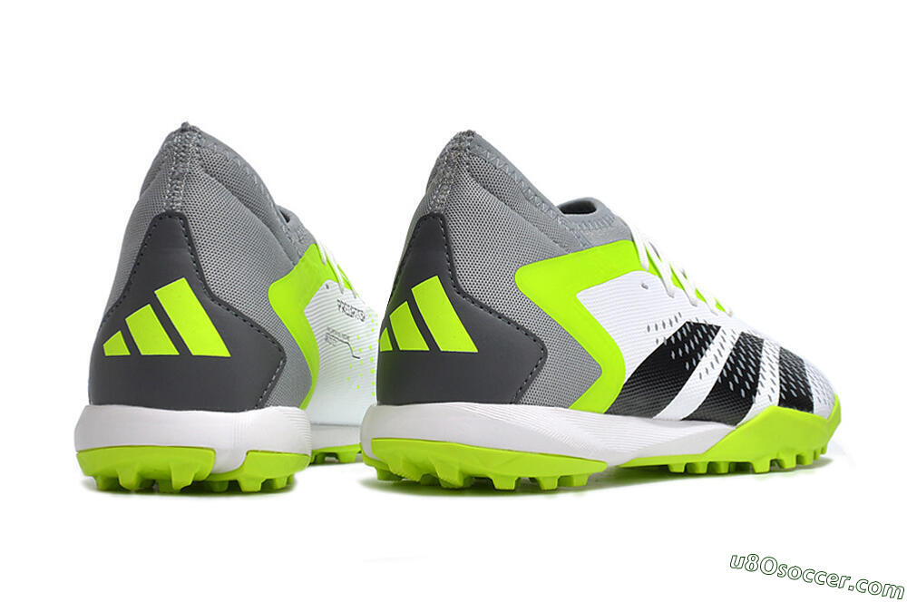 Adidas Predator Accuracy.3 TF Artificial Turf Soccer Shoes - White/Black/Green/Grey 6