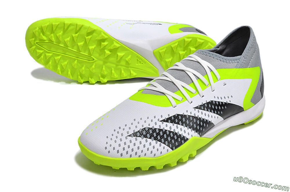 Adidas Predator Accuracy.3 TF Artificial Turf Soccer Shoes - White/Black/Green/Grey 3