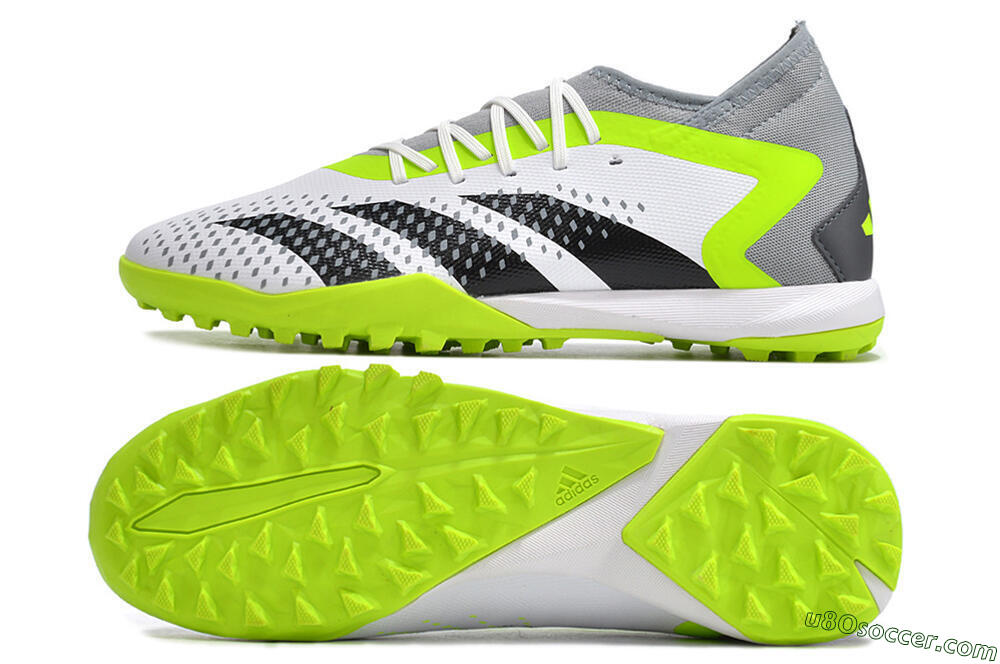 Adidas Predator Accuracy.3 TF Artificial Turf Soccer Shoes - White/Black/Green/Grey 0