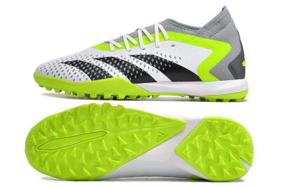 Adidas Predator Accuracy.3 TF Artificial Turf Soccer Shoes - White/Black/Green/Grey