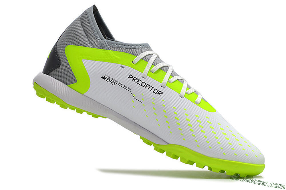Adidas Predator Accuracy.3 TF Artificial Turf Soccer Shoes - White/Black/Green/Grey 4