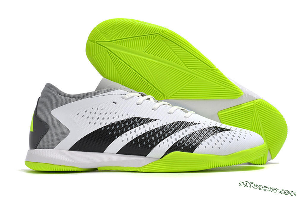 Adidas Predator Accuracy.3 IC Indoor & Futsal Soccer Shoes - White/Black/Green/Grey 1