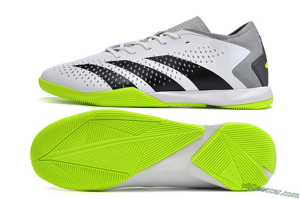 Adidas Predator Accuracy.3 IC Indoor & Futsal Soccer Shoes - White/Black/Green/Grey 0