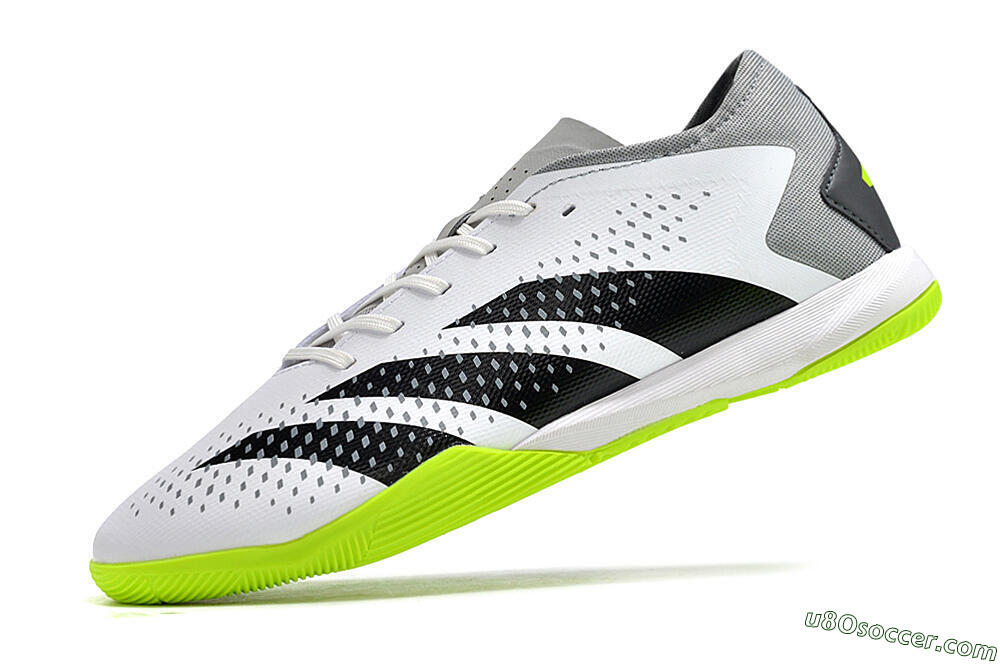 Adidas Predator Accuracy.3 IC Indoor & Futsal Soccer Shoes - White/Black/Green/Grey 4