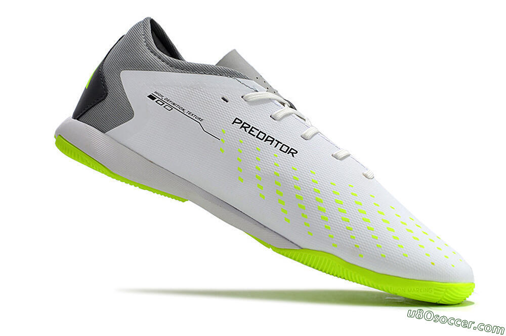 Adidas Predator Accuracy.3 IC Indoor & Futsal Soccer Shoes - White/Black/Green/Grey 5