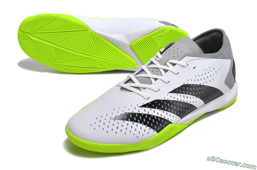 Adidas Predator Accuracy.3 IC Indoor & Futsal Soccer Shoes - White/Black/Green/Grey 3