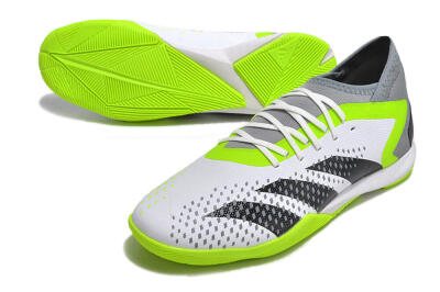 Adidas Predator Accuracy.1 IC Indoor & Futsal Soccer Shoes - White/Black/Green/Grey