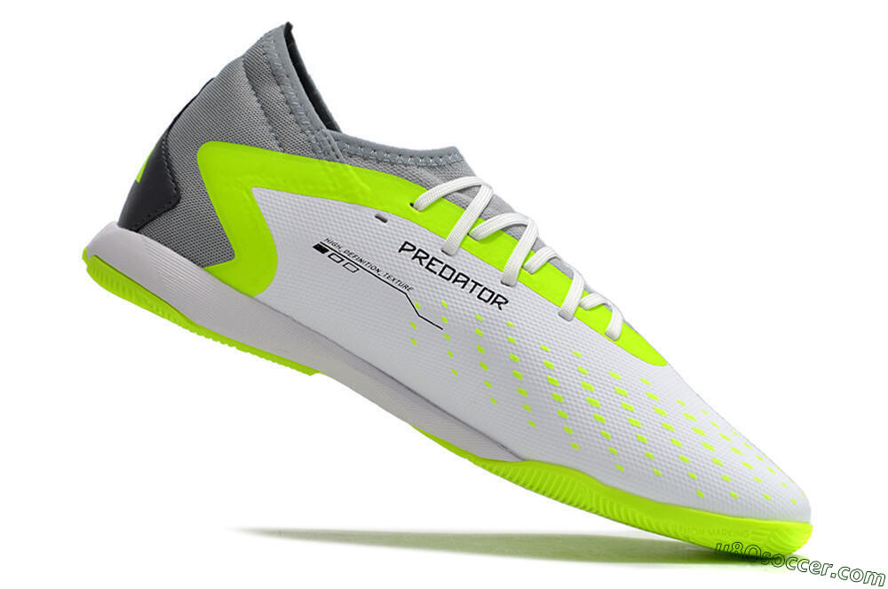 Adidas Predator Accuracy.1 IC Indoor & Futsal Soccer Shoes - White/Black/Green/Grey 4