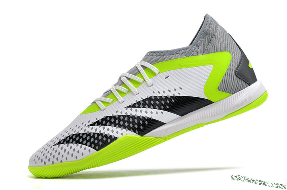Adidas Predator Accuracy.1 IC Indoor & Futsal Soccer Shoes - White/Black/Green/Grey 5