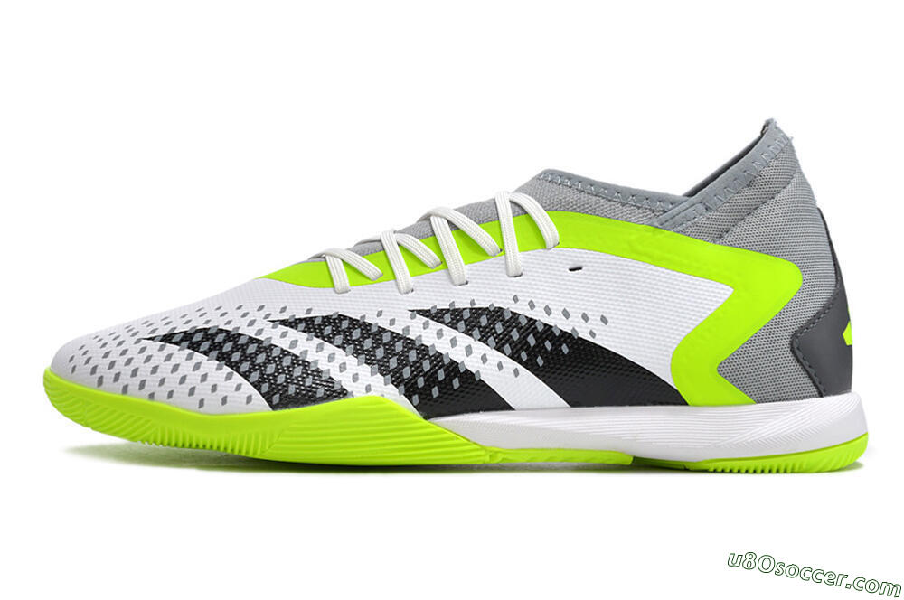 Adidas Predator Accuracy.1 IC Indoor & Futsal Soccer Shoes - White/Black/Green/Grey 2